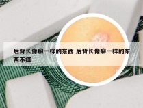 后背长像癣一样的东西 后背长像癣一样的东西不痒