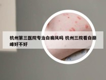 杭州第三医院专治白癜风吗 杭州三院看白巅峰好不好