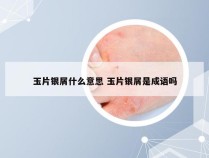 玉片银屑什么意思 玉片银屑是成语吗