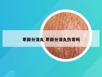 萆藓分清丸 萆藓分清丸伤胃吗