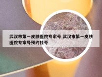 武汉市第一皮肤医院专家号 武汉市第一皮肤医院专家号预约挂号