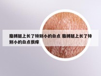 胳膊腿上长了特别小的白点 胳膊腿上长了特别小的白点很痒