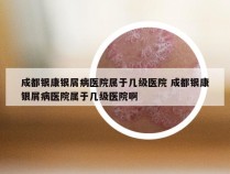 成都银康银屑病医院属于几级医院 成都银康银屑病医院属于几级医院啊