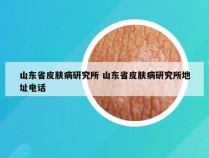 山东省皮肤病研究所 山东省皮肤病研究所地址电话