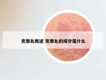 克银丸概述 克银丸的成分是什么