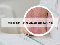 牛皮癣忌口一览表 2024银屑病新药上市