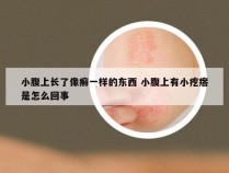 小腹上长了像癣一样的东西 小腹上有小疙瘩是怎么回事