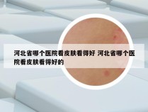 河北省哪个医院看皮肤看得好 河北省哪个医院看皮肤看得好的